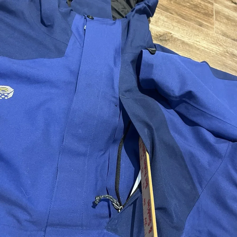 Mountain Hardware Jacket Men's Large Blue Gore-Tex Performance Shell Coat READ